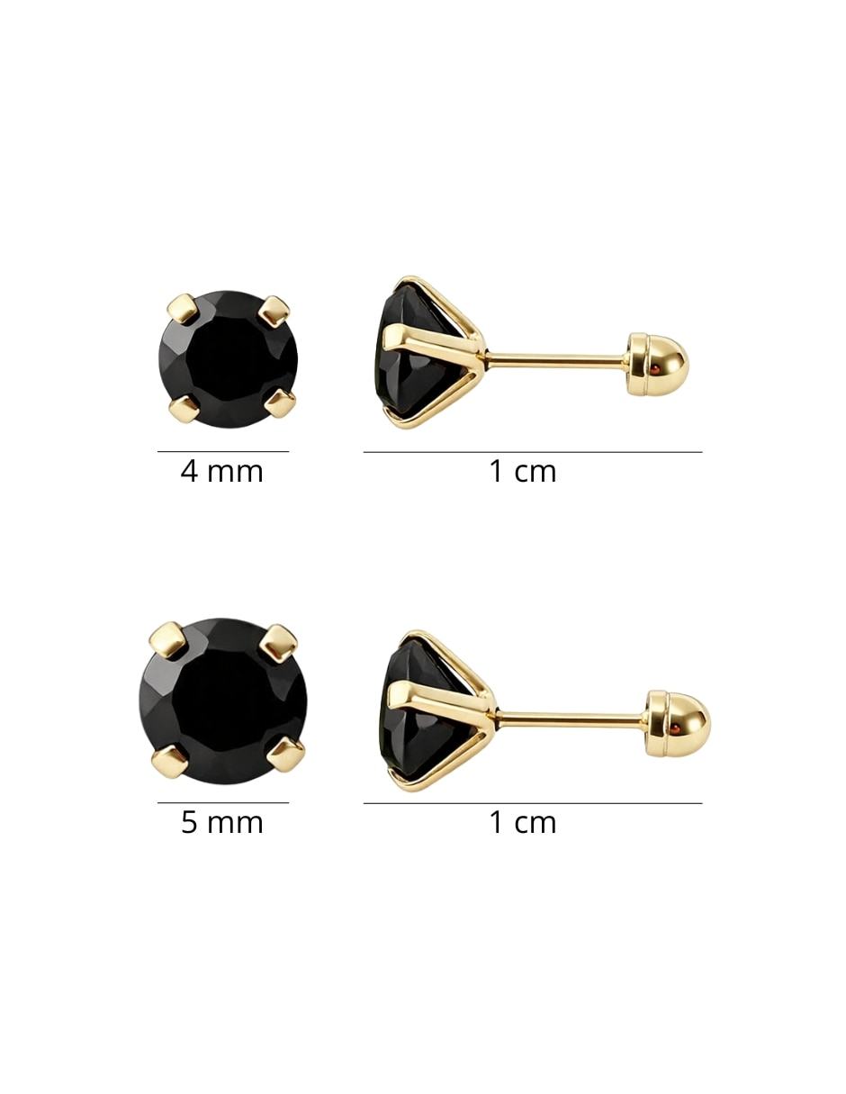 Piercing de oro 10 K con acabado Brillante Ónix